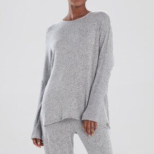 Natori Ulla Heather Grey Long Sleeve Lounge Top